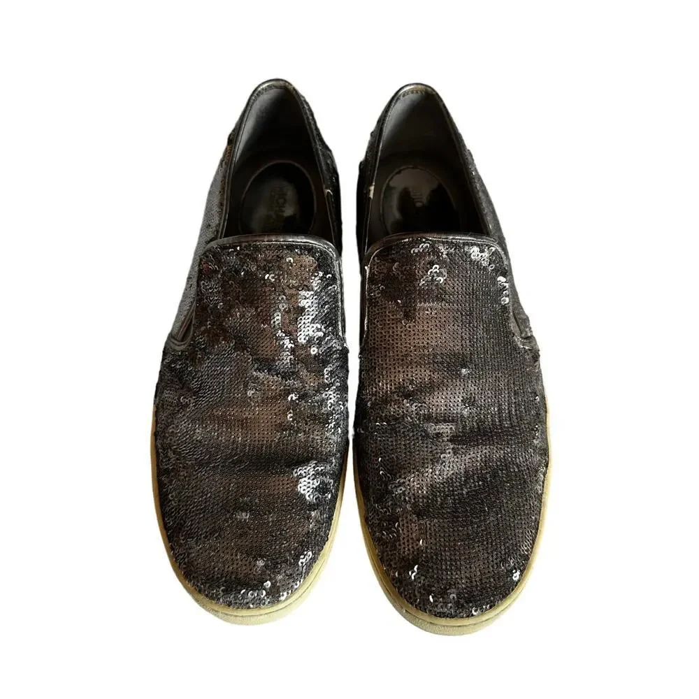 🇺🇸 🍁 BUNDLE ONLY - 5/$15 Michael Kors Gray Sequins Loafer Sneakers, size 9
